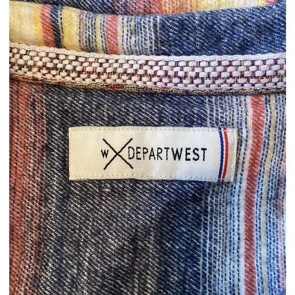 Depart West Long Sleeve Button Up Shirt Size Large Women’s Yellow Red - Picture 3 of 9